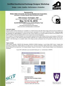 Certified Designer geothermal workshop